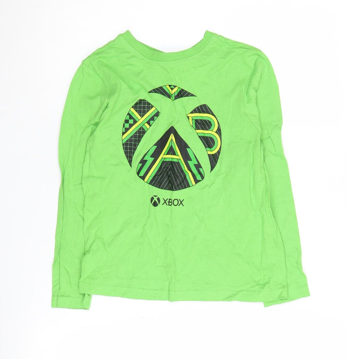 Additional front view of Xbox boys’ green graphic long sleeve t-shirt 8-9 years