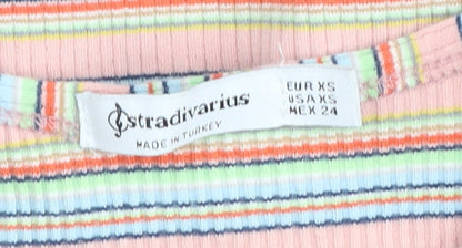 Stradivarius Women's Multicoloured XS Cropped T-Shirt