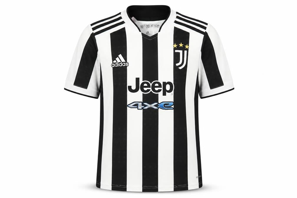Adidas Boys 11-12 Black White Jersey Football Striped Top