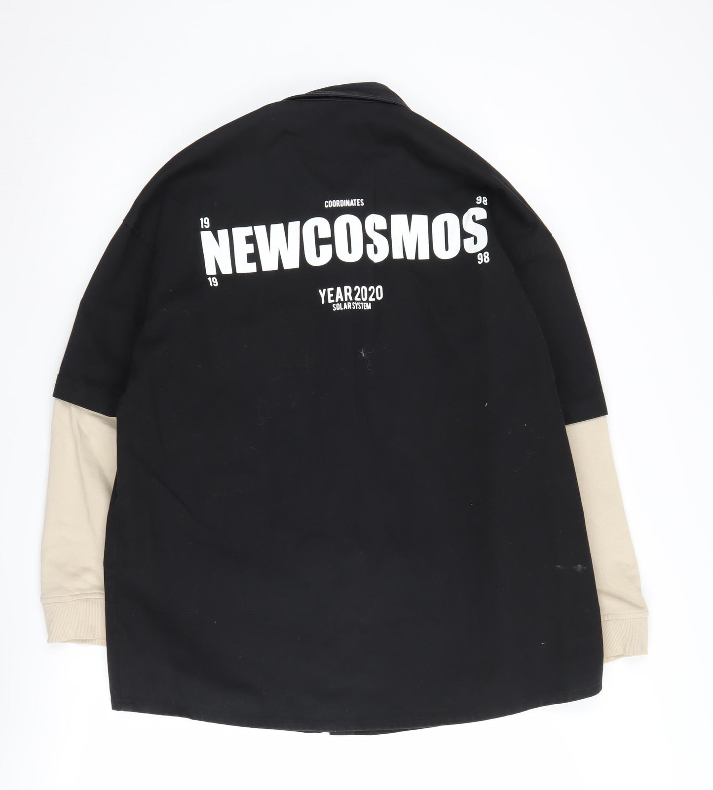 Bershka Men's Black Beige Graphic Sweatshirt S