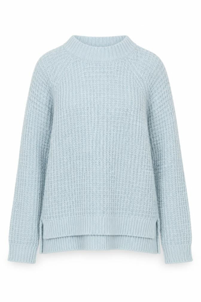 24Colours Women's Blue Waffle-Knit Pullover XS