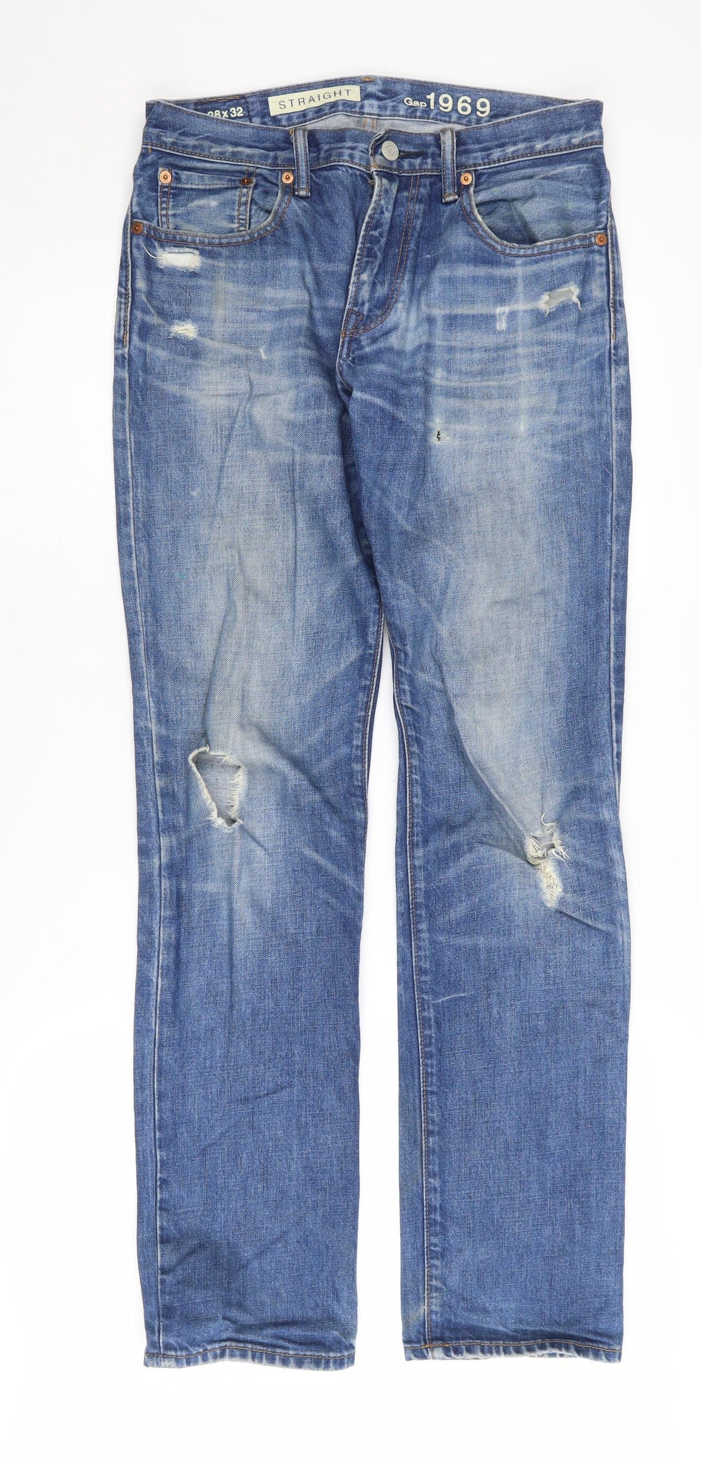 Gap Men's Blue Straight Leg Jeans, Size 28