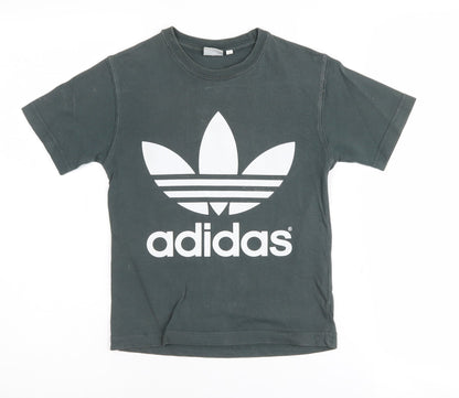 Additional front view of Adidas boys’ black medium graphic print t-shirt