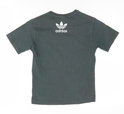 Back view of Adidas boys’ black medium graphic print t-shirt