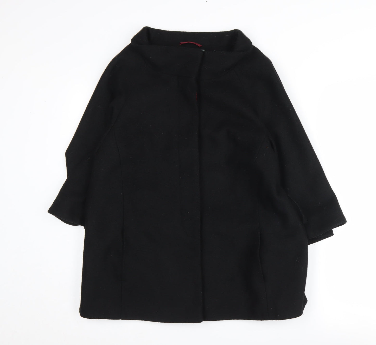 Et Vous Women's Black Mid-Length Overcoat Size 16