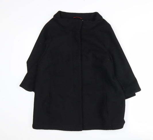 Et Vous Women's Black Mid-Length Overcoat Size 16