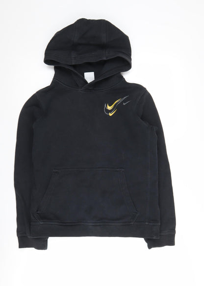 Additional front view of Nike boys’ black l pullover hoodie fleece casual