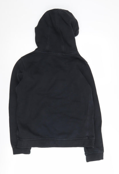 Back view of Nike boys’ black l pullover hoodie fleece casual