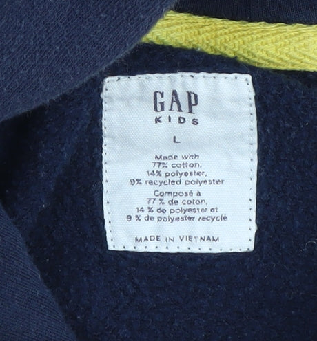 GAP Boys Blue Logo Pullover Hoodie, Size L, Casual Wear