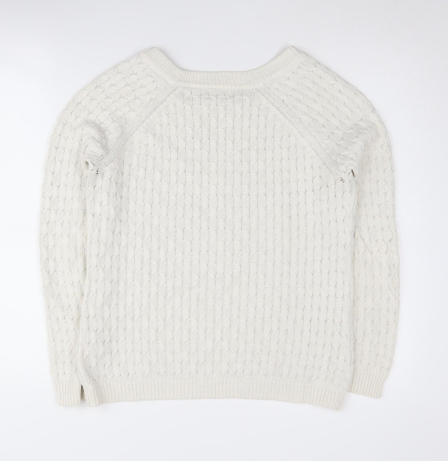 Old Navy Women's Ivory Cable-Knit Pullover Jumper, M