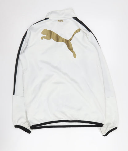 Back view of Puma boys’' white & black football pullover -, size 14