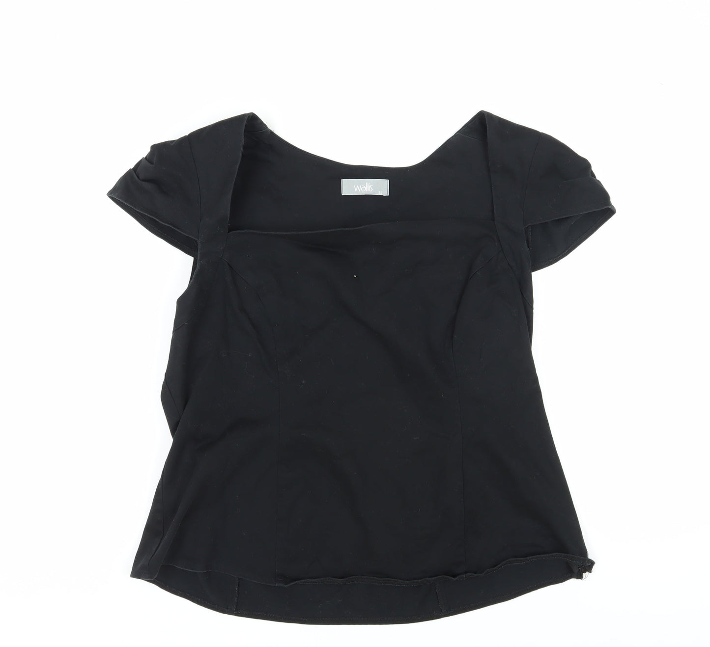 Wallis Women's Black Square Neck Blouse, Size 20, Classic