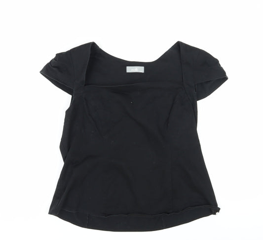 Wallis Women's Black Square Neck Blouse, Size 20, Classic