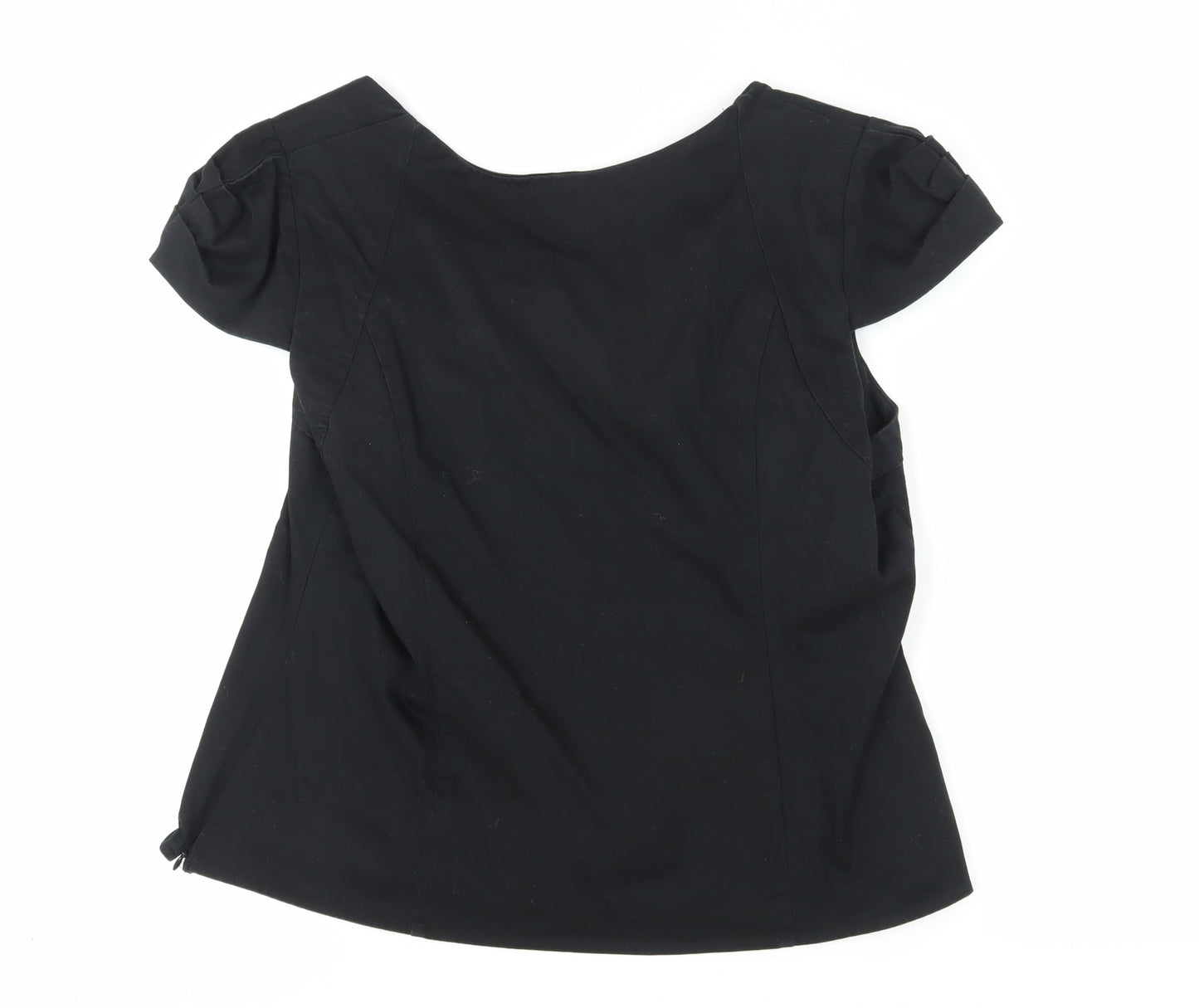 Wallis Women's Black Square Neck Blouse, Size 20, Classic
