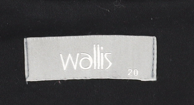 Wallis Women's Black Square Neck Blouse, Size 20, Classic