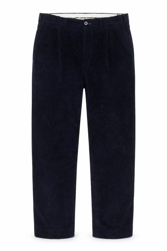 Front view of Maine New England Men's Black Corduroy Trousers, size 38