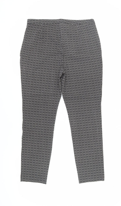 New Look Women's Black Geometric Trousers Size 14