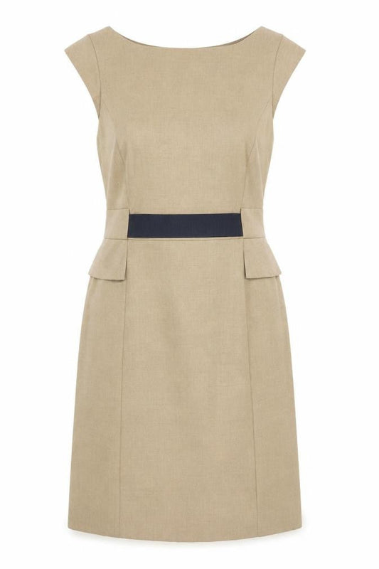 Laura Ashley Women's Beige Shift Dress Size 14