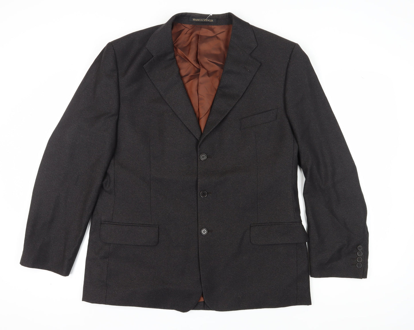 Marks & Spencer Men's Brown Wool Blazer 44 Long