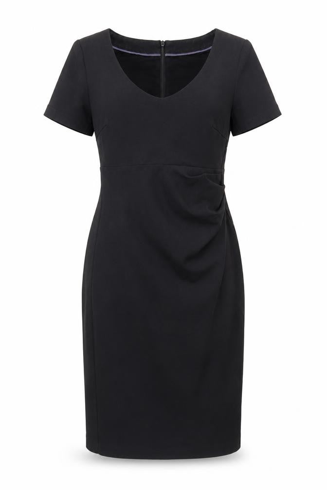 Boden Women's Black Sheath Dress Size 2 V-Neck Midi