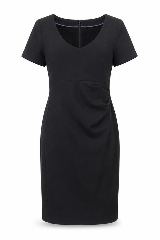 Boden Women's Black Sheath Dress Size 2 V-Neck Midi