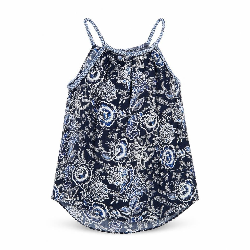 Gap Women's Blue Floral Halter Tank Top 2XS