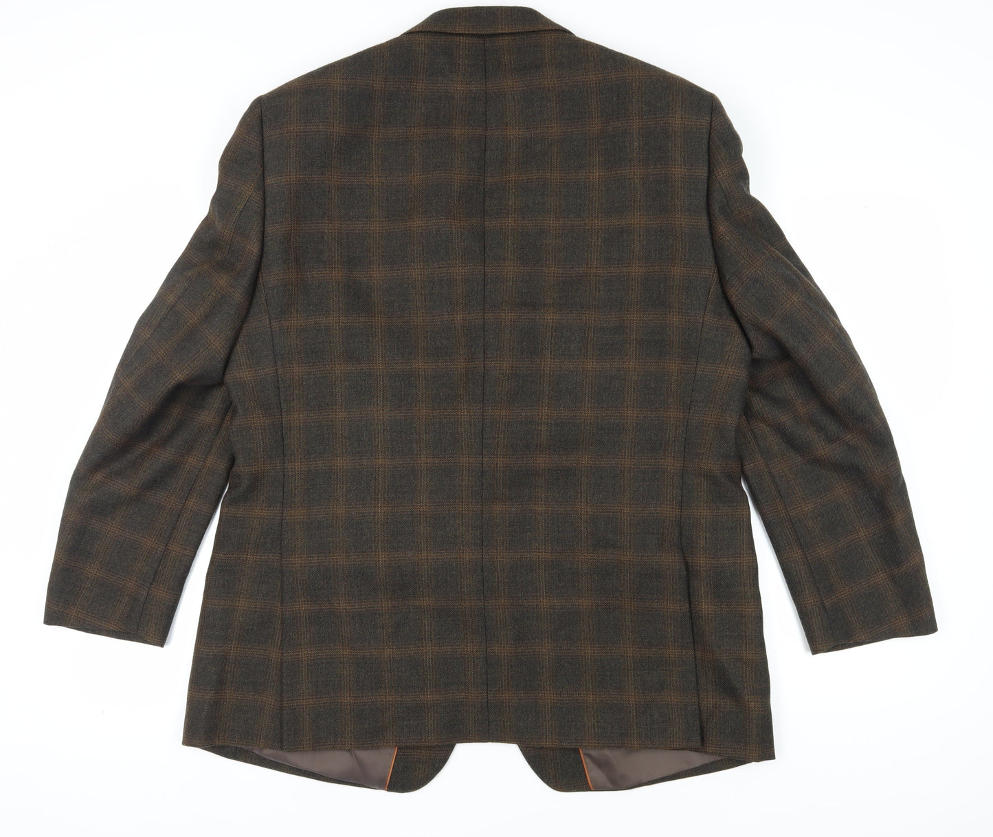 Greenwoods Elite Men's Brown Plaid Blazer Size 46R