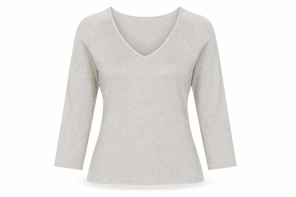 The Collection Beige V-Neck Women's Pullover Jumper