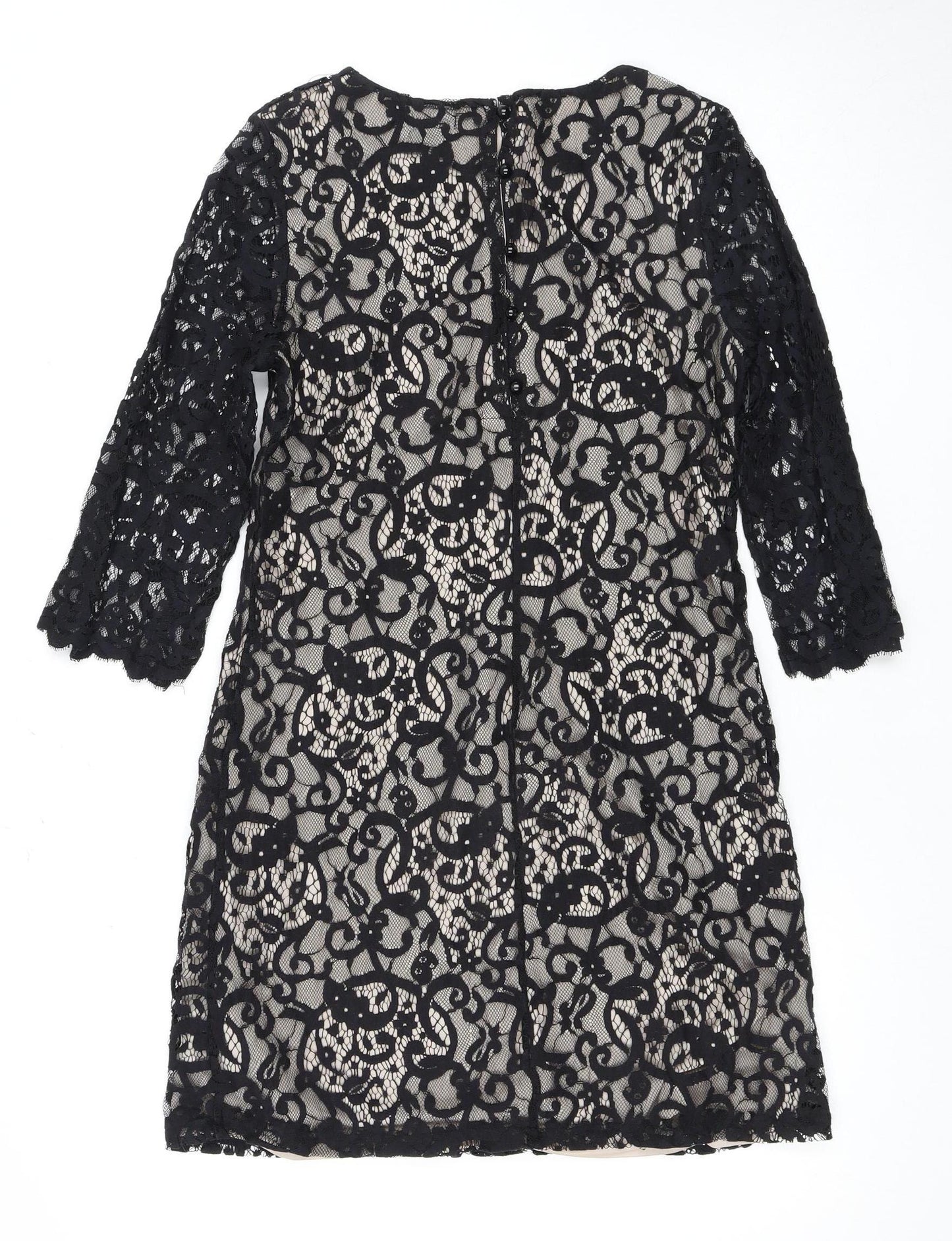 H&M Women's Black Lace Sheath Dress, Size 8, Party/Cocktail