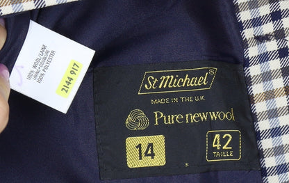 St Michael Women's Multicoloured Wool Blazer, Size 14