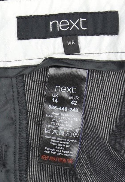 Next Women's Black Trousers - Size 14, Mid-Rise