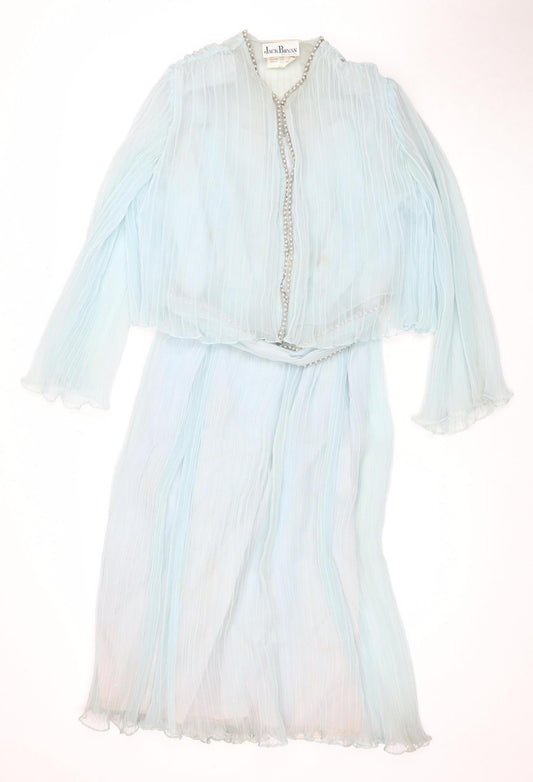 Jack Bryan Women's Blue Beaded Party Dress Size 14
