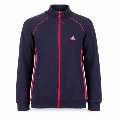 Front view of Adidas girls’ purple full zip hoodie - 13-14 years