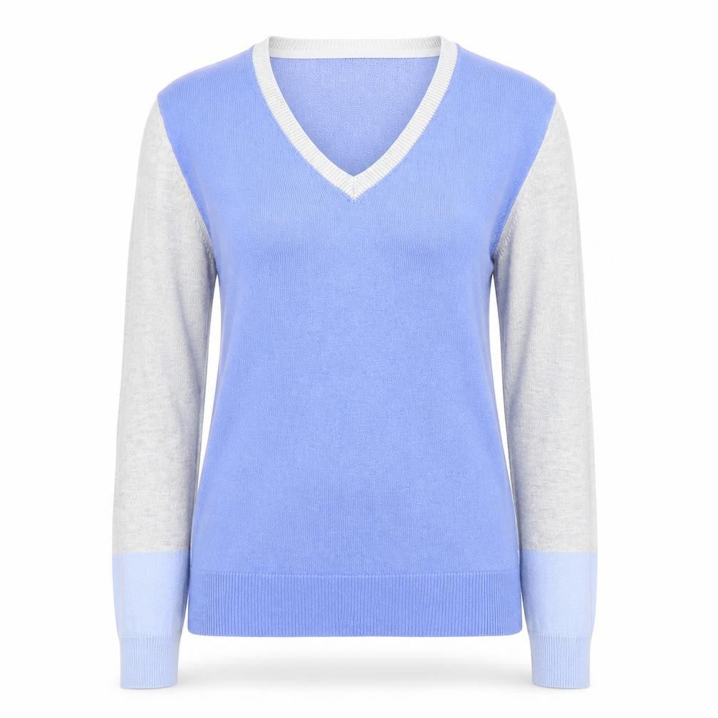 Laura Ashley Women's Blue Size 8 V-Neck Sweater