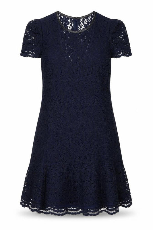 Whistles Women's Blue Lace Dress Size 10