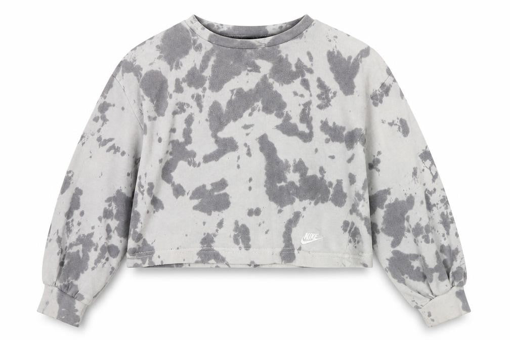 Nike Girls' Grey Tie-Dye Sweatshirt, Size 8, Pullover