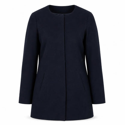 Front view of Jacqueline de Yong Women's Blue Long Coat -, size M