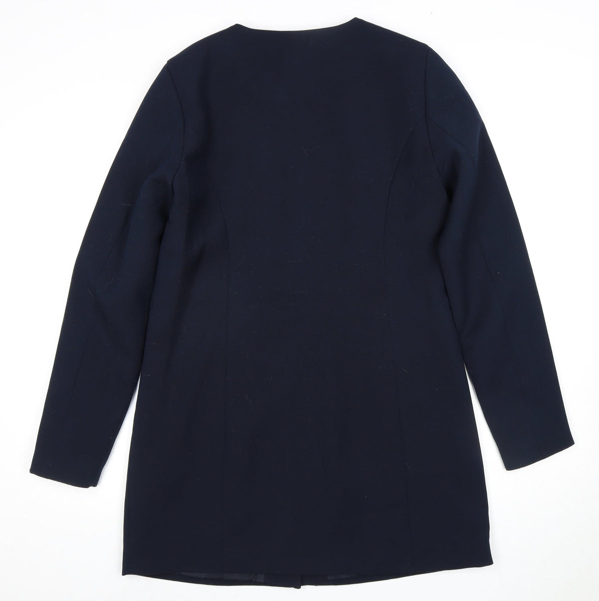 Back view of Jacqueline de Yong Women's Blue Long Coat -, size M