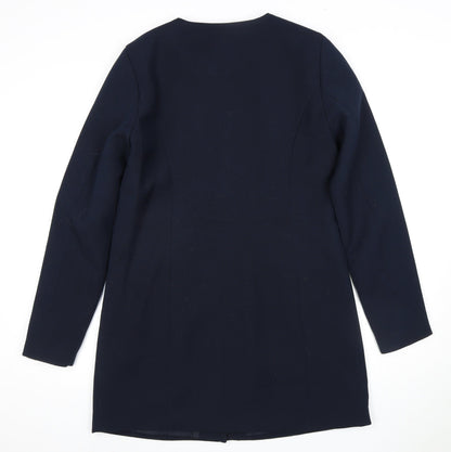 Back view of Jacqueline de Yong Women's Blue Long Coat -, size M