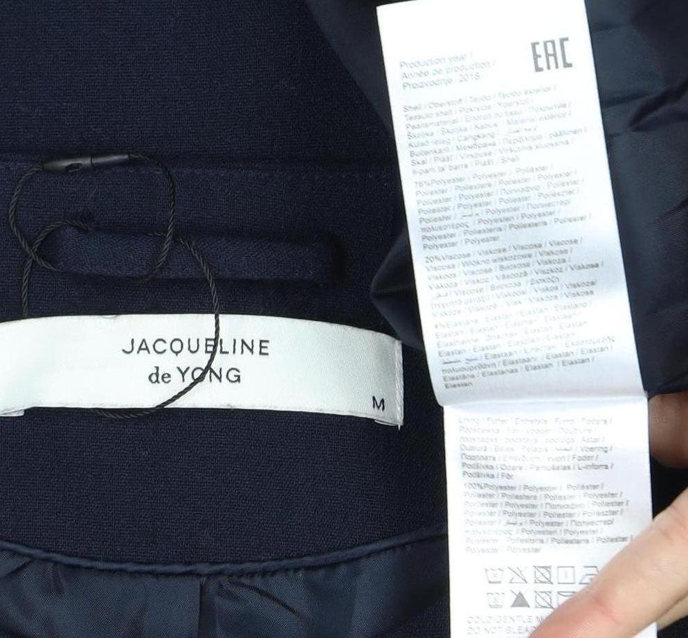 Close-up detail of Jacqueline de Yong Women's Blue Long Coat -, size M