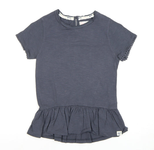 Massimo Dutti Girls Grey Short Sleeve Top 9-10 Years