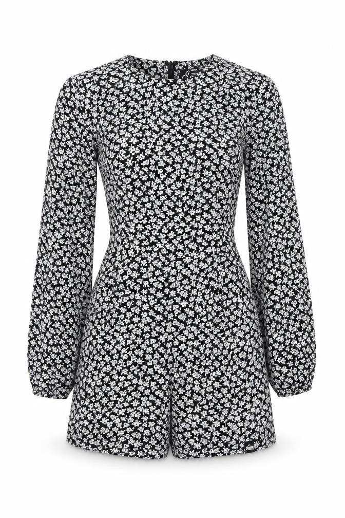 Superdry Women's Black Floral Playsuit XS