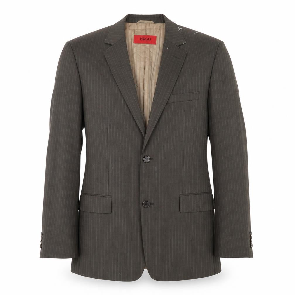 Hugo Boss Men's Brown Striped Blazer, Size 40