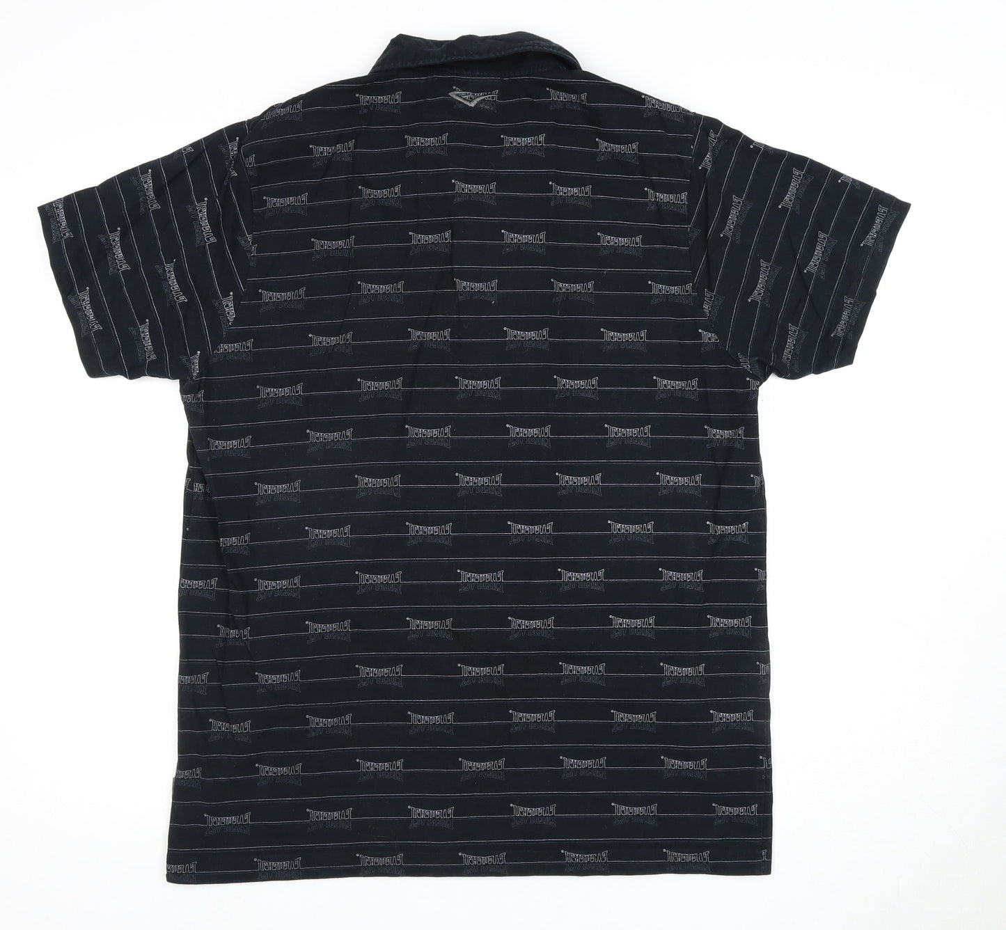 Everlast Men's Black Striped Polo Shirt L
