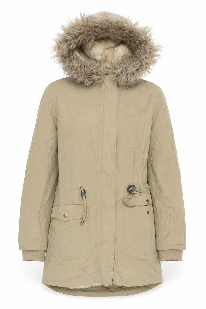 Oasis Women's Beige Parka - M, Hooded Winter Coat