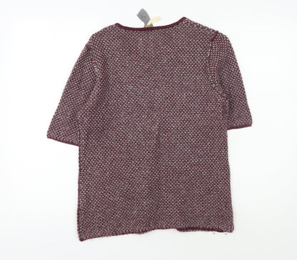 White Stuff Women's Multicolour Geometric Knit Jumper Size 10
