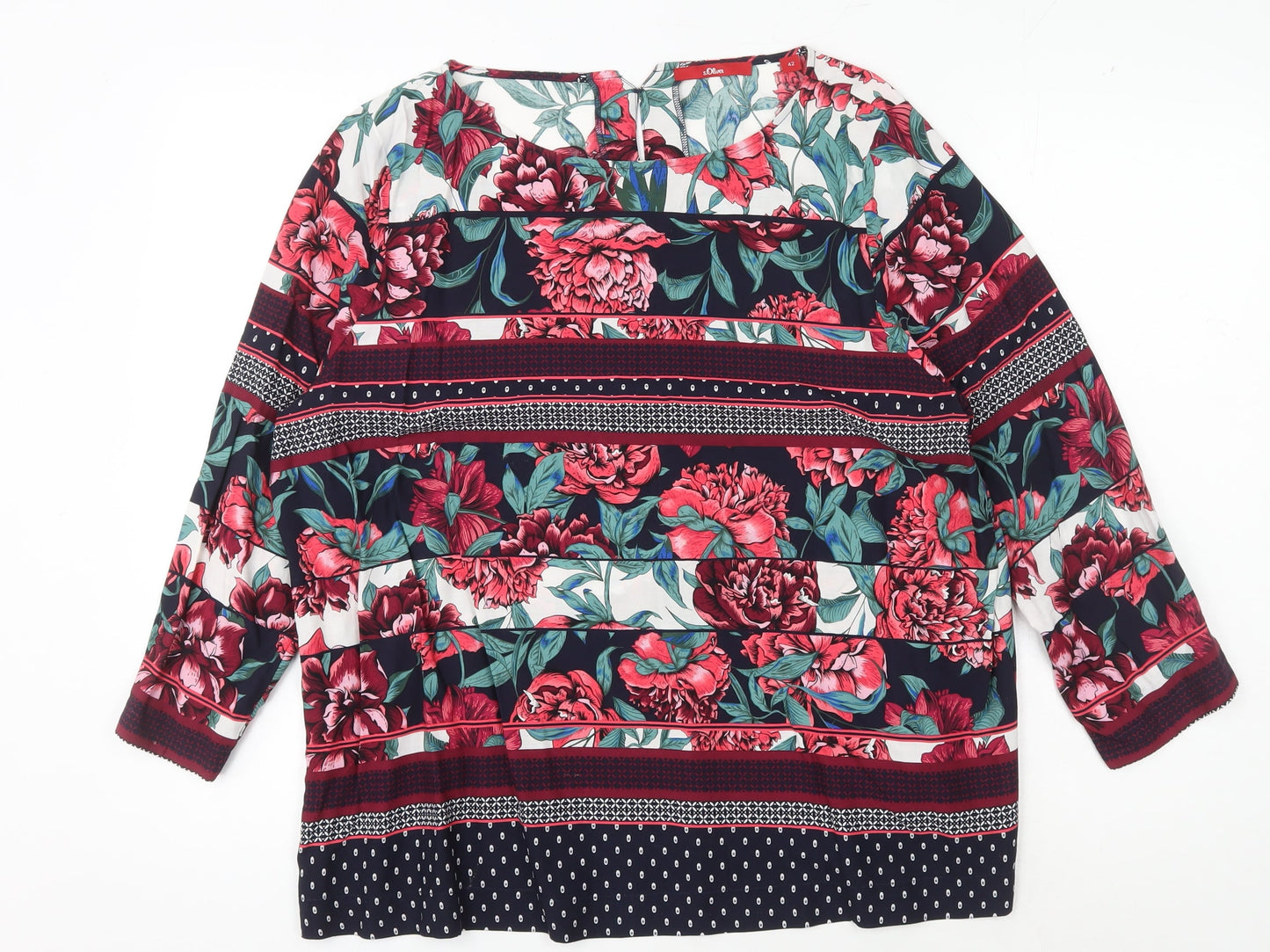 s.Oliver Women's Multicoloured Floral Blouse UK 14