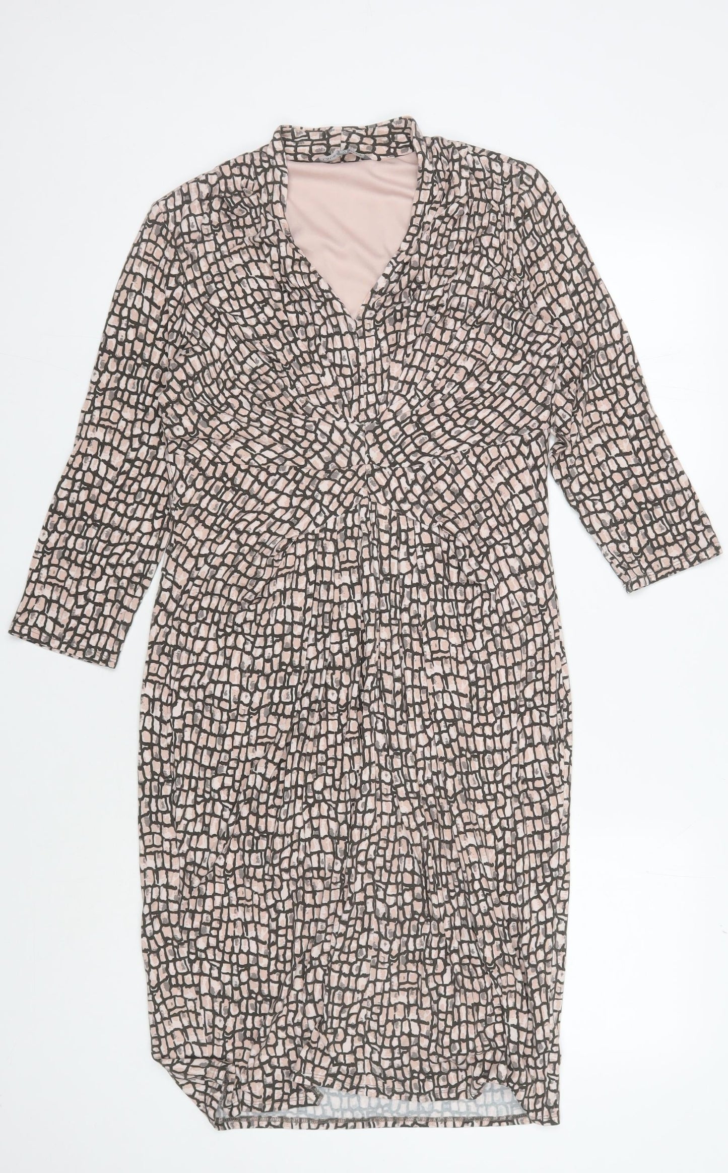 Laura Ashley Pink Geometric Sheath Dress, Size 12