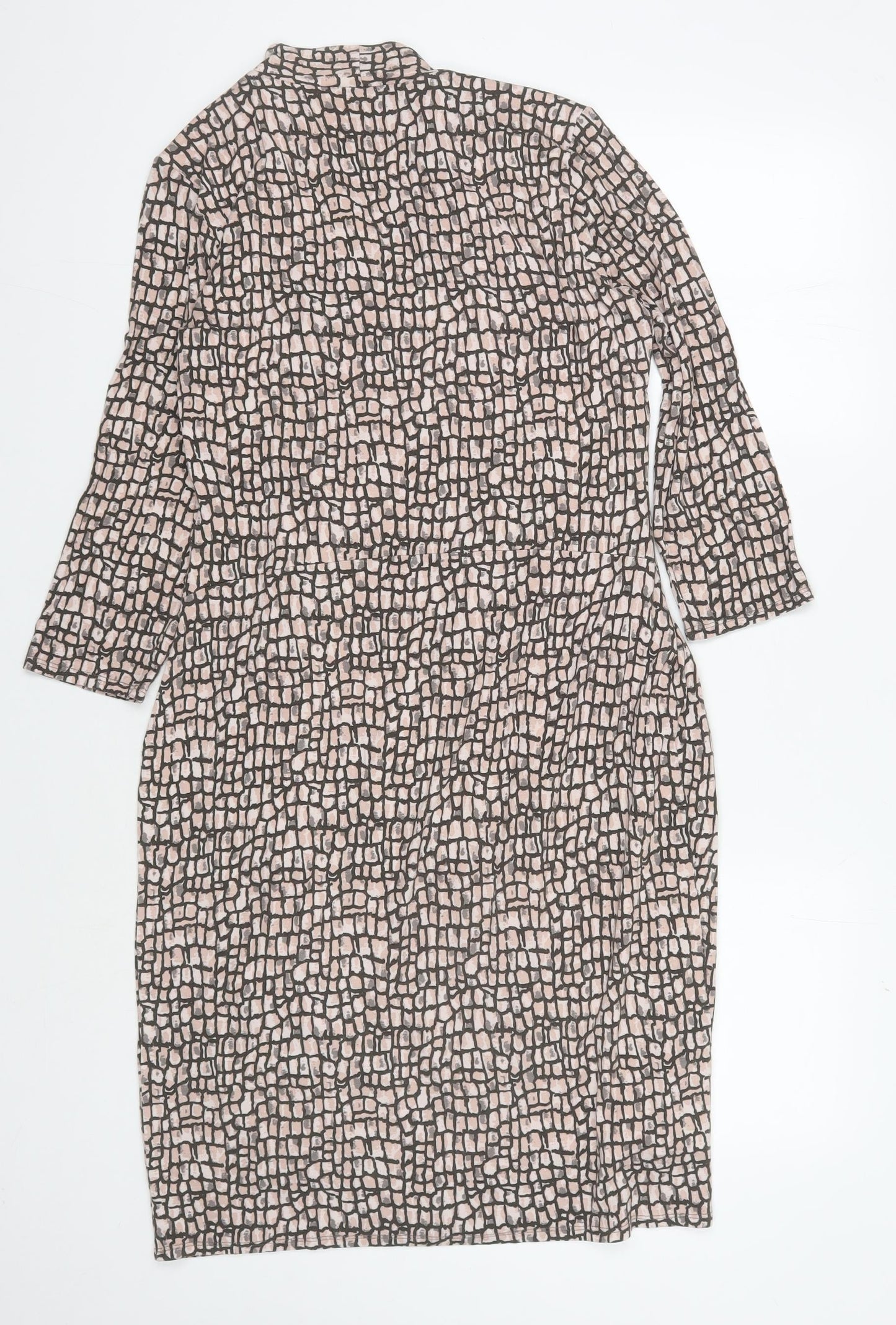 Laura Ashley Pink Geometric Sheath Dress, Size 12