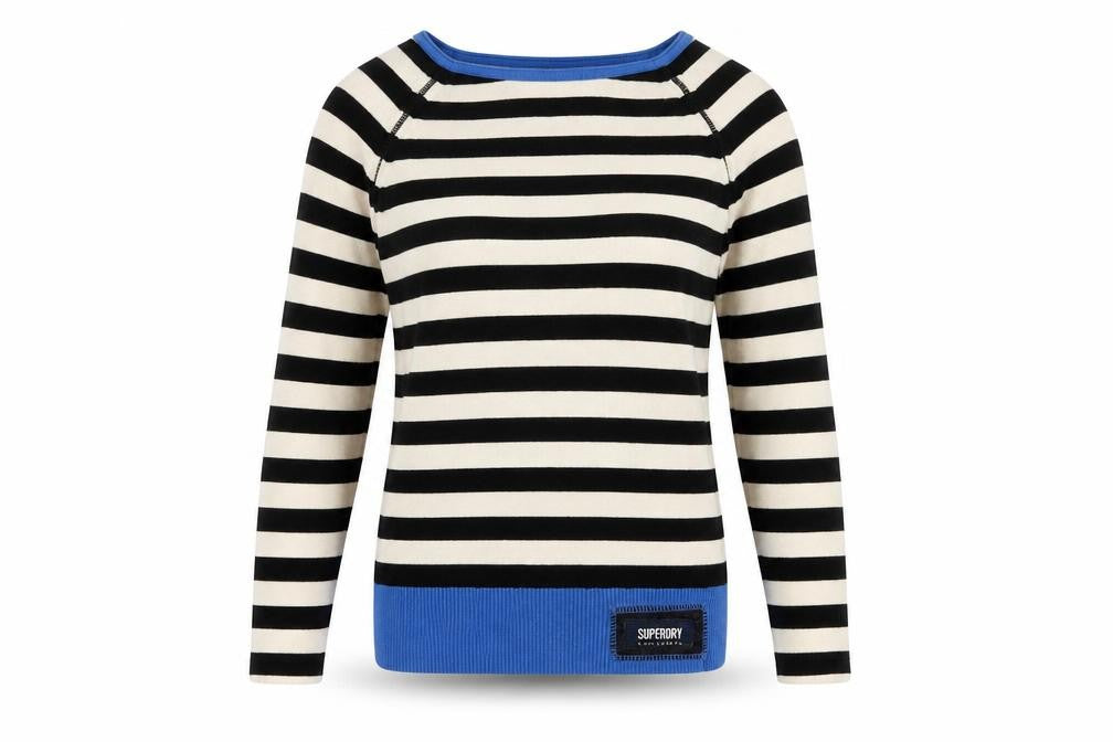 Superdry Women's Black Striped Pullover Jumper S